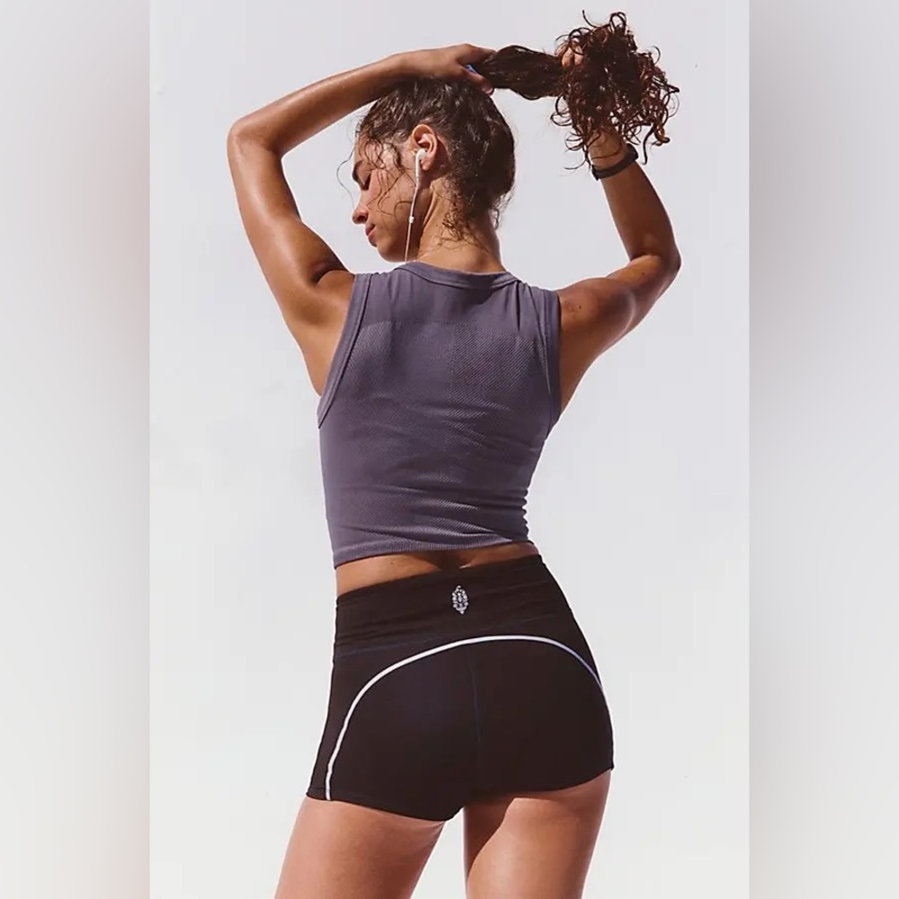Free People Gray Ribbed Crop Tank Top - Picture 4 of 4